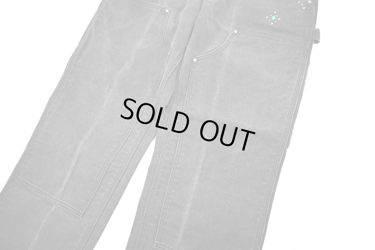 画像4: Used Carhartt Studded Duck Double Knee Carpenter Pants Fade Black made in USA カーハート (4)