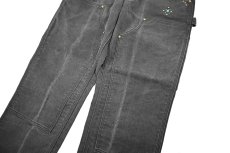 画像4: Used Carhartt Studded Duck Double Knee Carpenter Pants Fade Black made in USA カーハート (4)