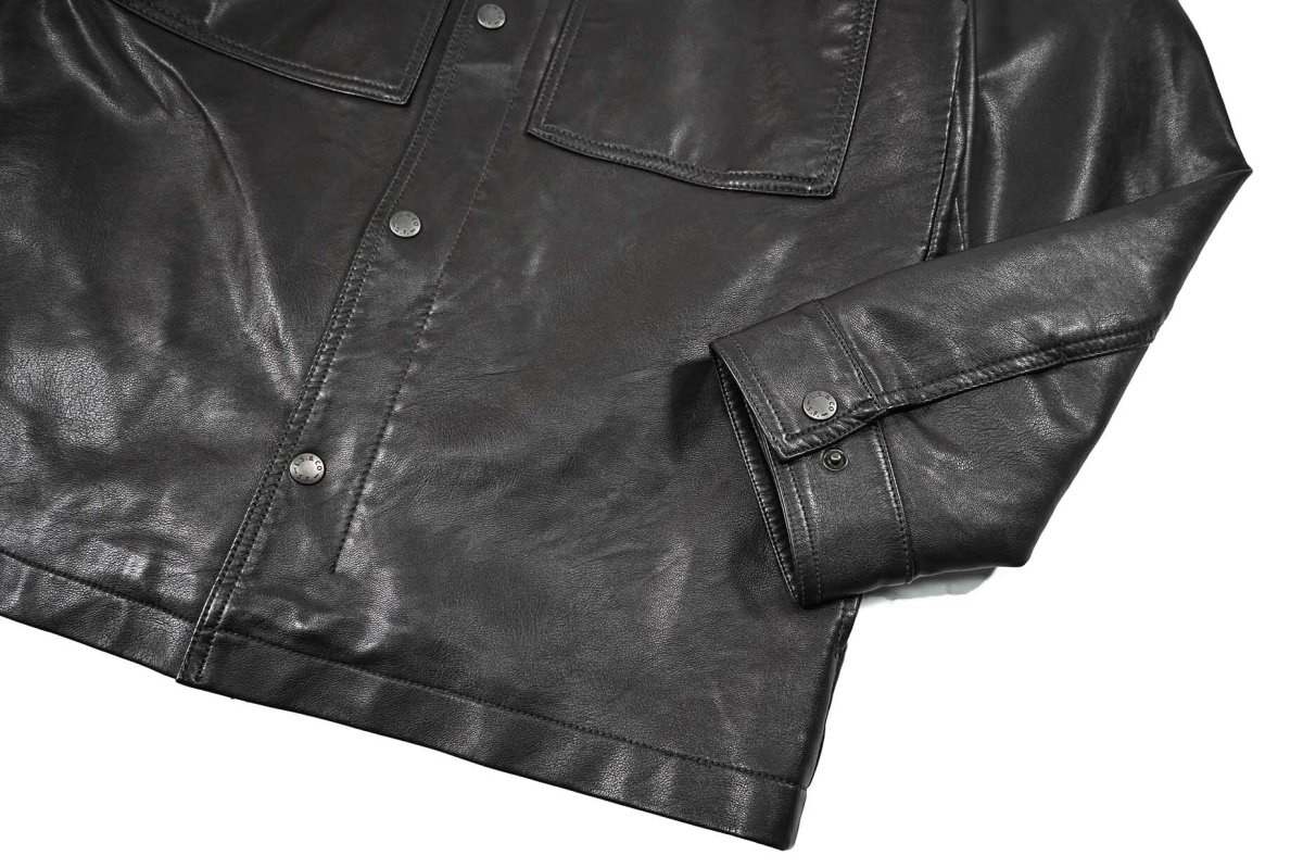 画像4: Used Levi's Faux Leather Jacket Dark Brown (4)