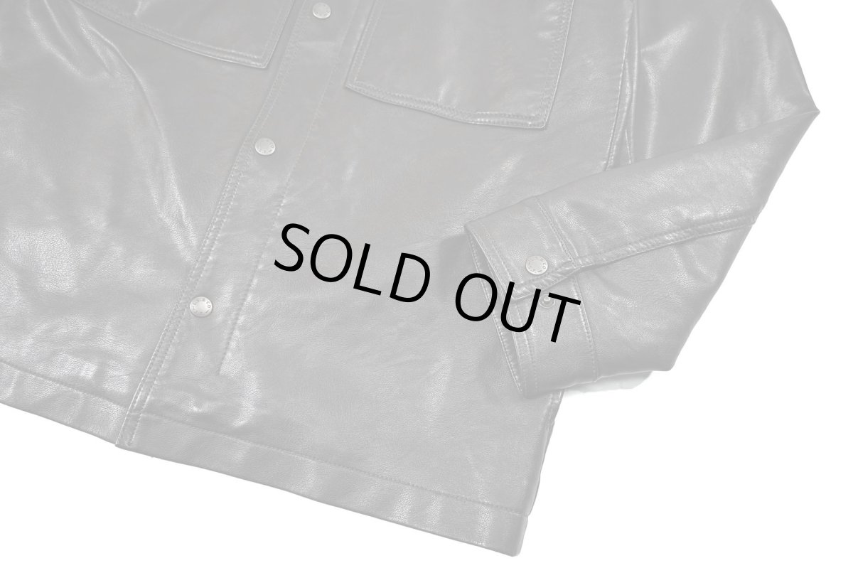 画像4: Used Levi's Faux Leather Jacket Dark Brown (4)