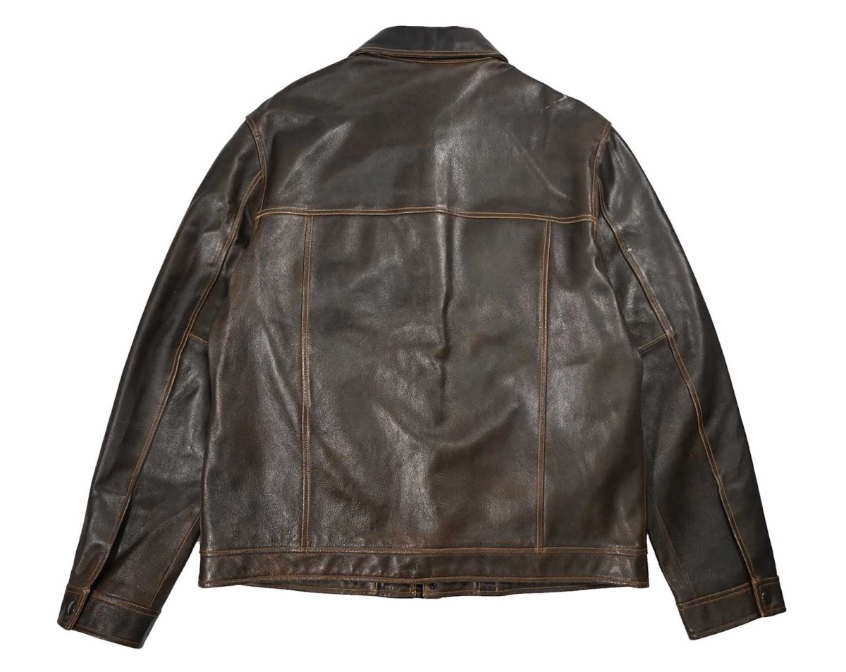 画像2: Used Gap Leather Jacket Brown (2)