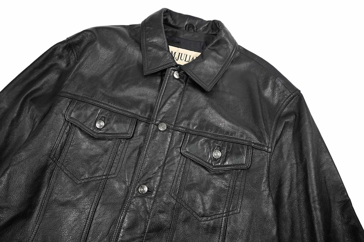 画像3: Used Wilsons M.Julian Leather Jacket Black (3)