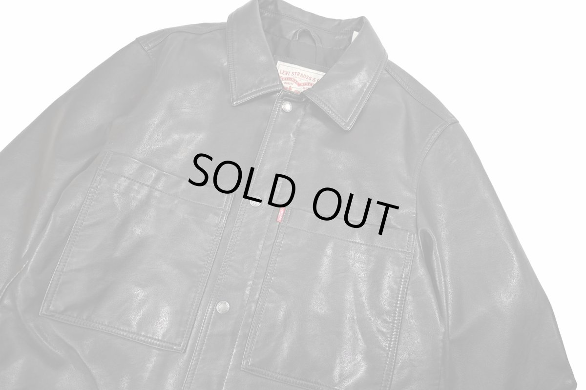 画像3: Used Levi's Faux Leather Jacket Dark Brown (3)