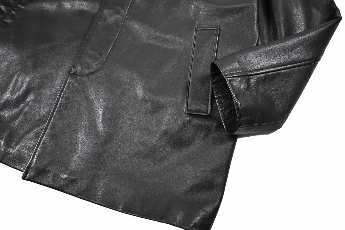 画像4: Used Banana Republic Leather Coat Black (4)