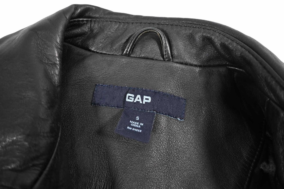 画像6: Used Gap Leather Jacket Black (6)