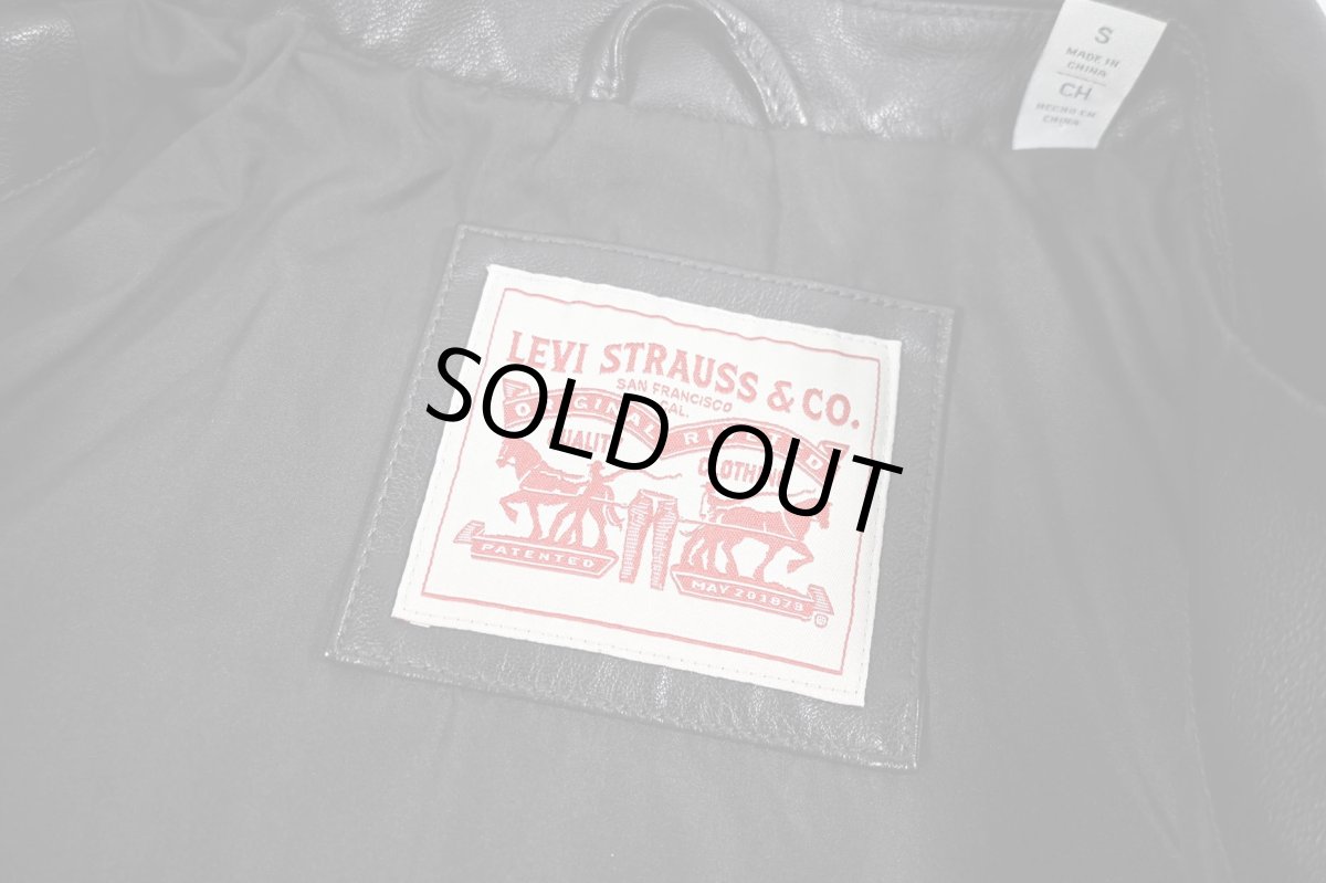 画像6: Used Levi's Faux Leather Jacket Dark Brown (6)