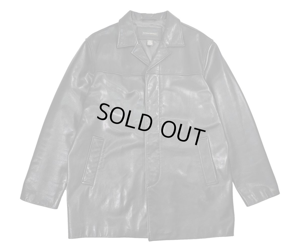 画像1: Used Banana Republic Leather Coat Black (1)