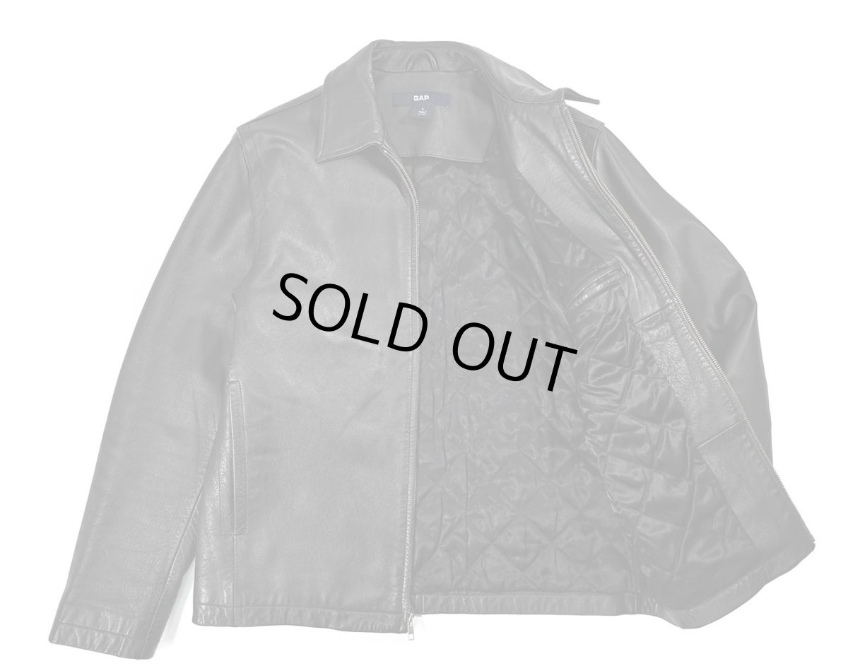 画像5: Used Gap Leather Jacket Black (5)