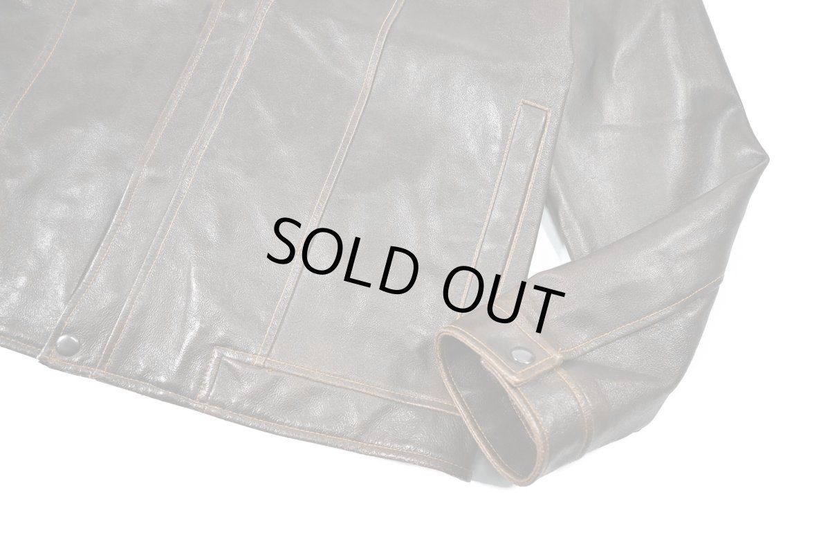 画像4: Used Gap Leather Jacket Brown (4)