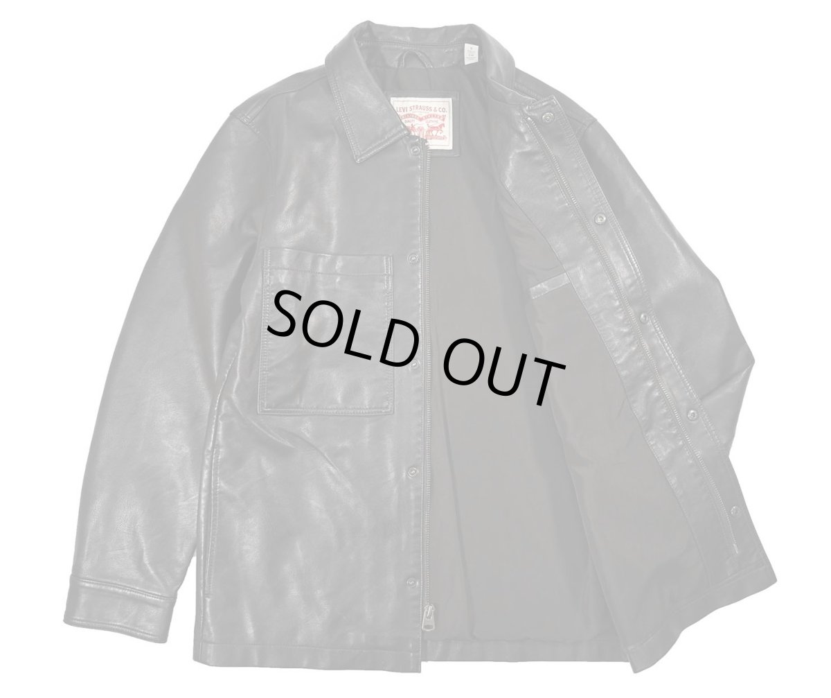 画像5: Used Levi's Faux Leather Jacket Dark Brown (5)