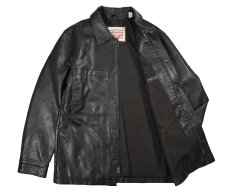 画像5: Used Levi's Faux Leather Jacket Dark Brown (5)