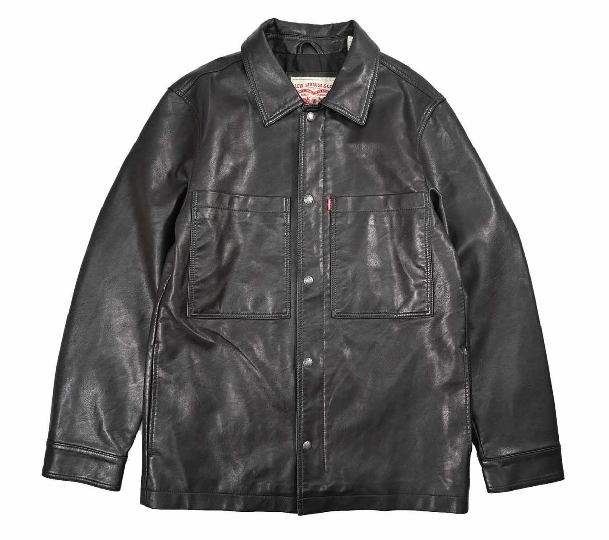 画像1: Used Levi's Faux Leather Jacket Dark Brown (1)