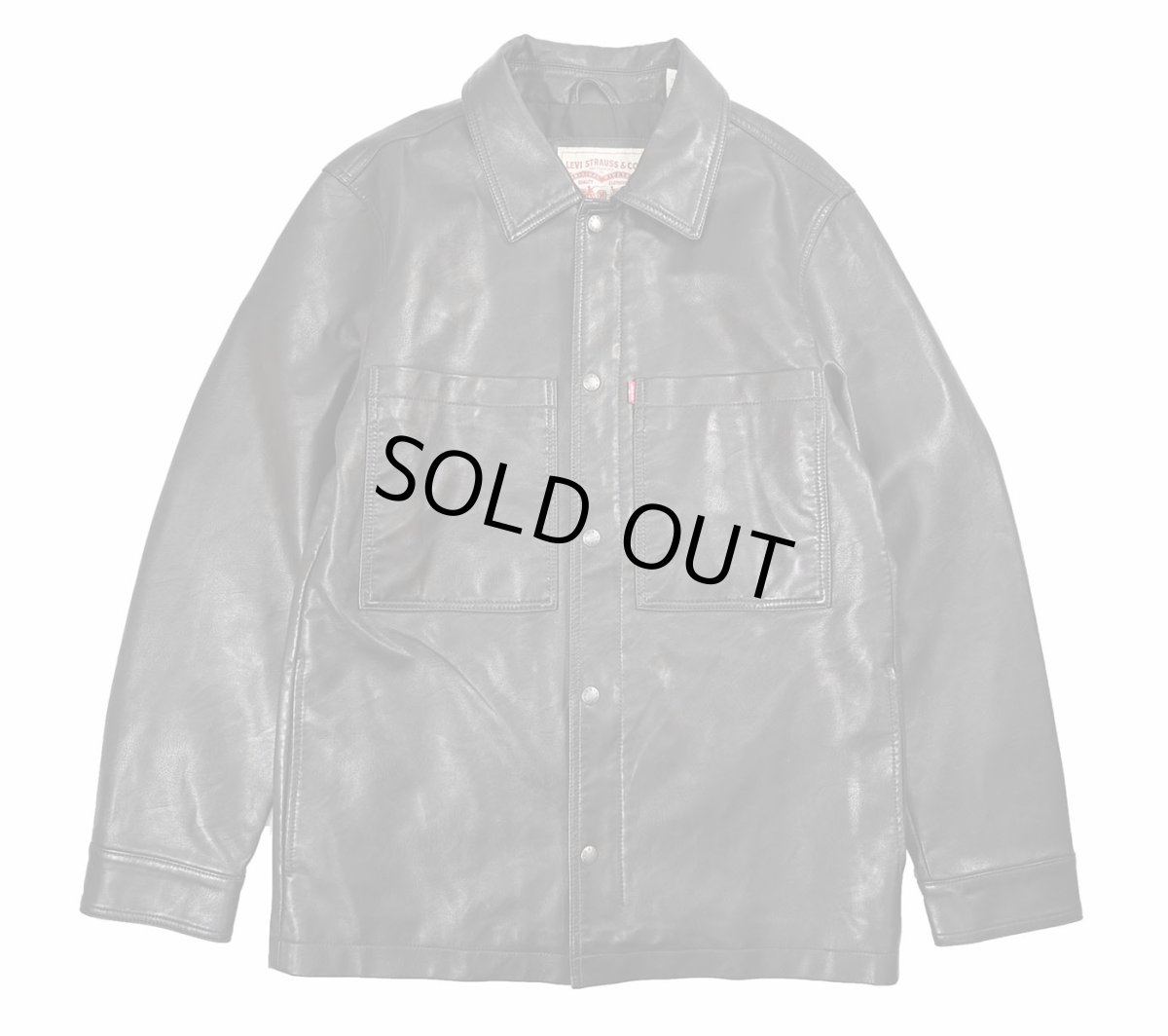 画像1: Used Levi's Faux Leather Jacket Dark Brown (1)