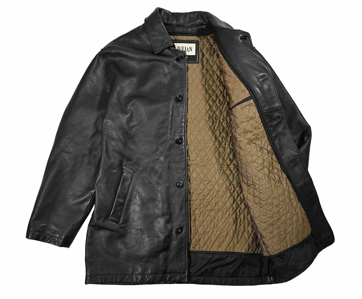 画像5: Used Wilsons M.Julian Leather Coat Black (5)