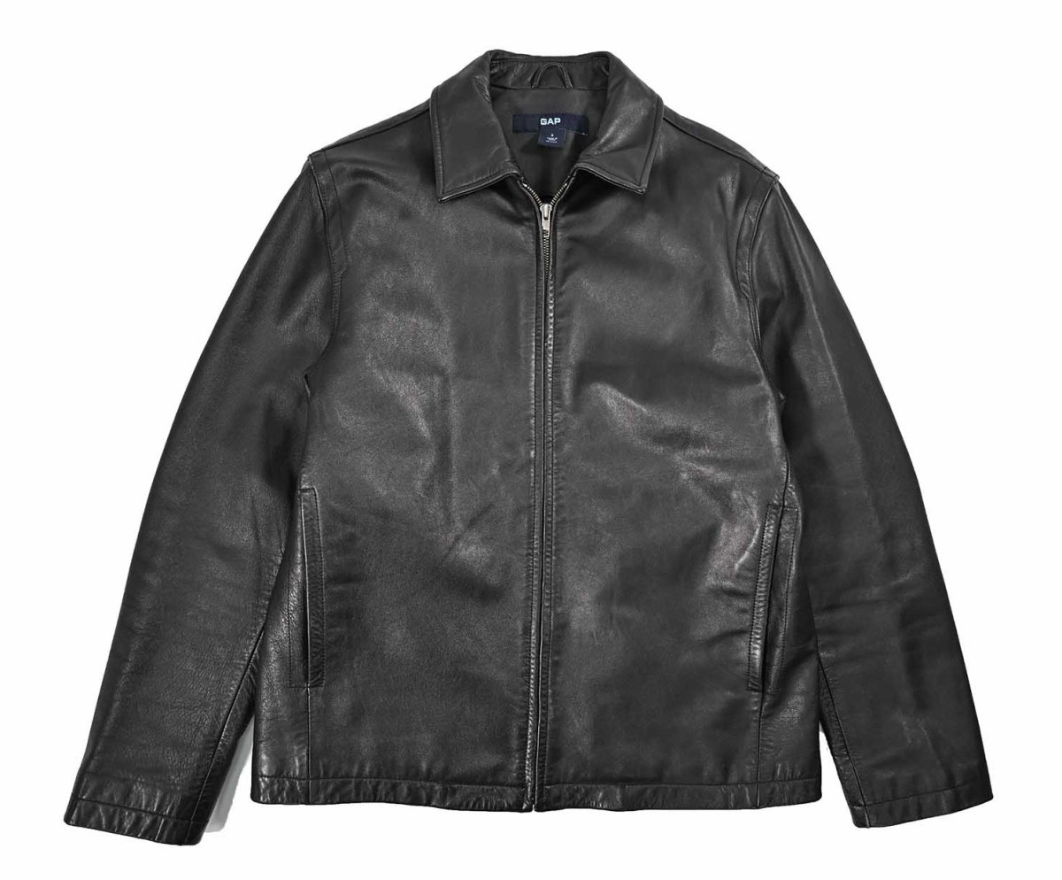 画像1: Used Gap Leather Jacket Black (1)