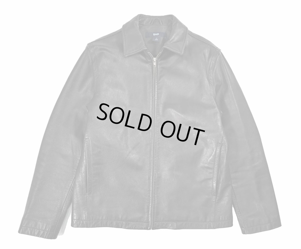 画像1: Used Gap Leather Jacket Black (1)