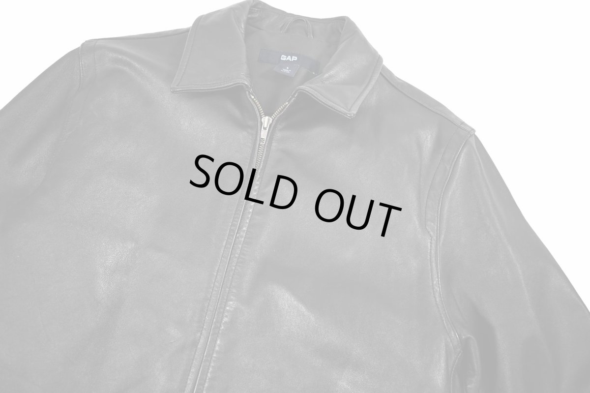 画像3: Used Gap Leather Jacket Black (3)