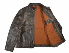 画像5: Used Gap Leather Jacket Brown (5)