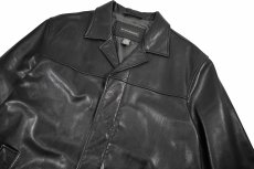 画像3: Used Banana Republic Leather Coat Black (3)