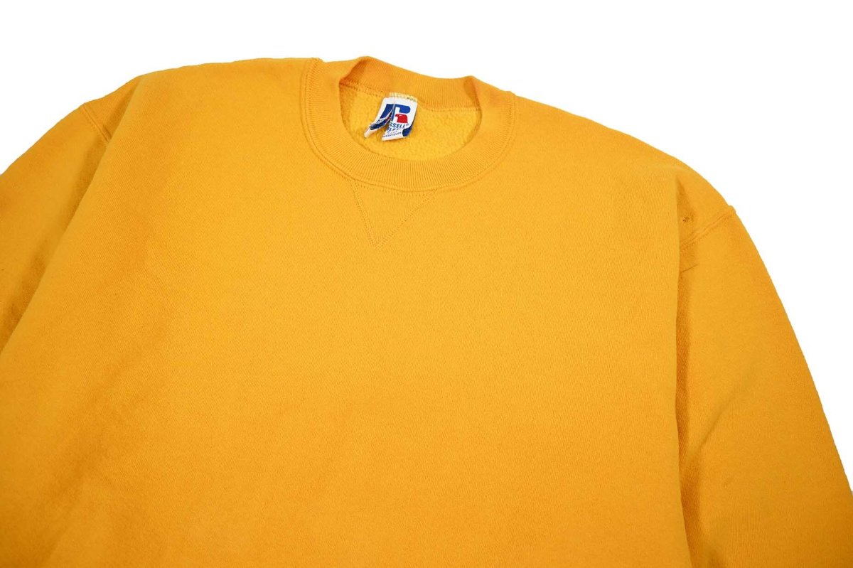 画像2: Used Russell Athletic Blank Sweat Shirt Yellow made in USA (2)