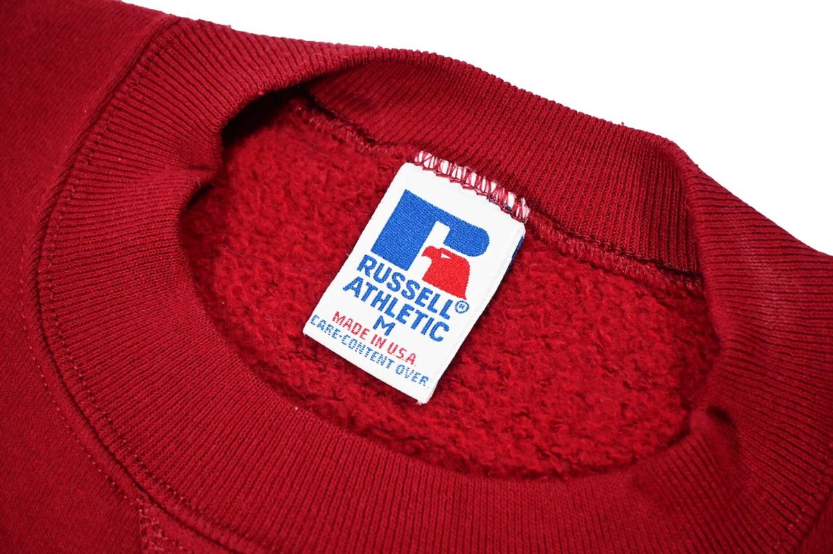画像4: Used Russell Athletic Blank Sweat Shirt Burgundy made in USA (4)