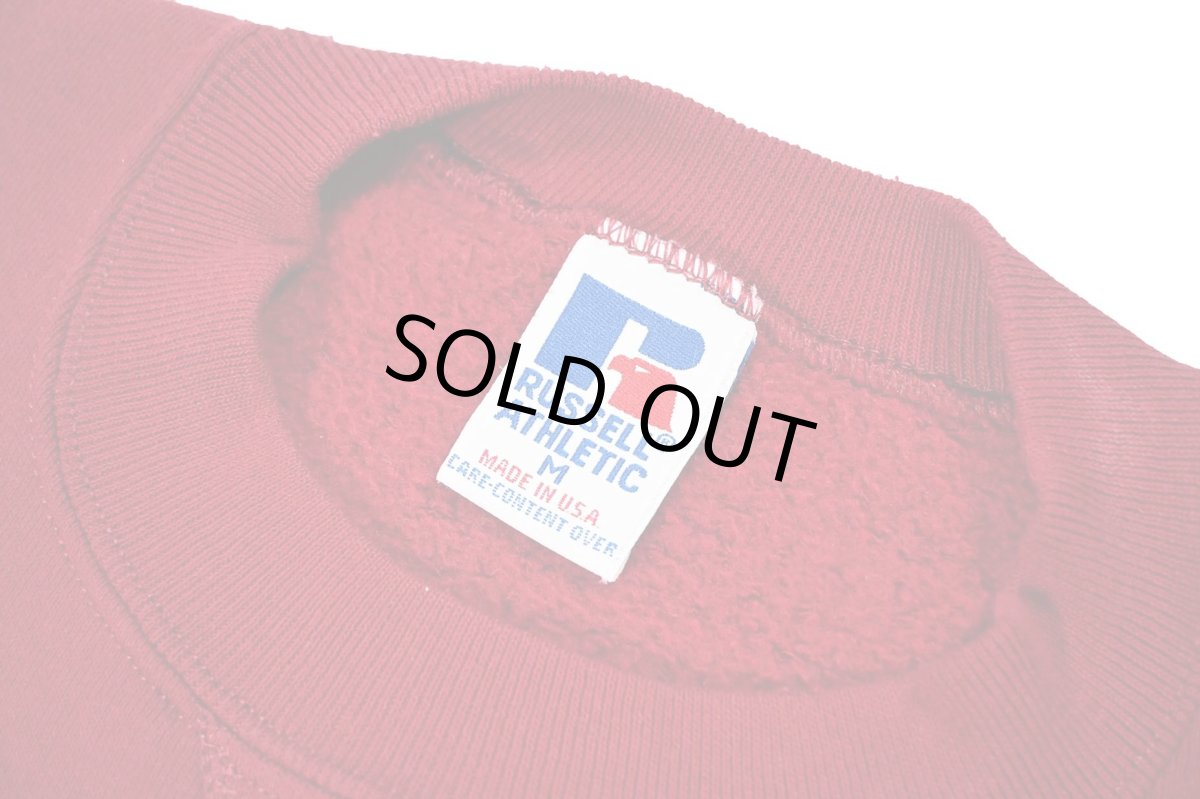 画像4: Used Russell Athletic Blank Sweat Shirt Burgundy made in USA (4)