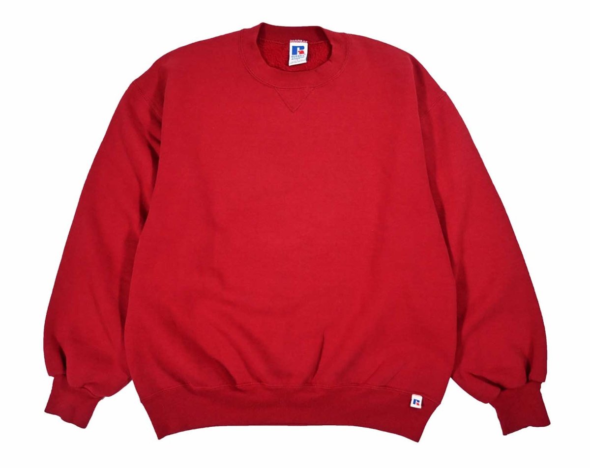 画像1: Used Russell Athletic Blank Sweat Shirt Burgundy made in USA (1)