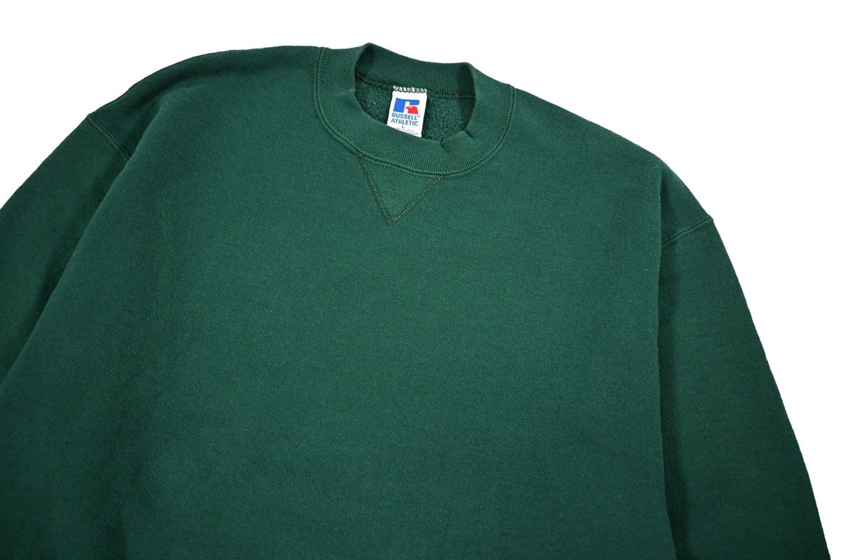 画像2: Used Russell Athletic Blank Sweat Shirt Green made in USA (2)