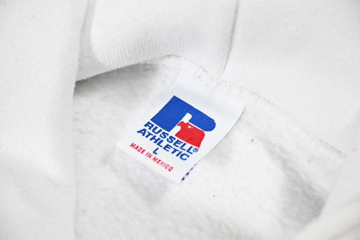 画像4: Used Russell Athletic Blank Zip Sweat Hoodie White (4)