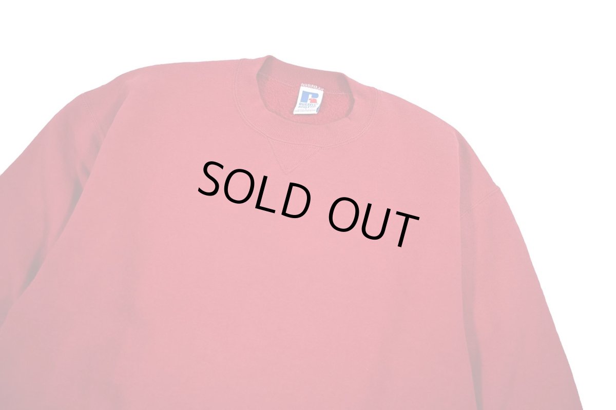 画像2: Used Russell Athletic Blank Sweat Shirt Burgundy made in USA (2)