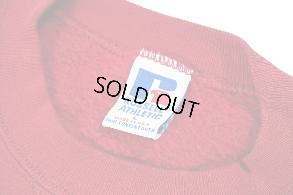 画像4: Used Russell Athletic Blank Sweat Shirt Burgundy made in USA (4)