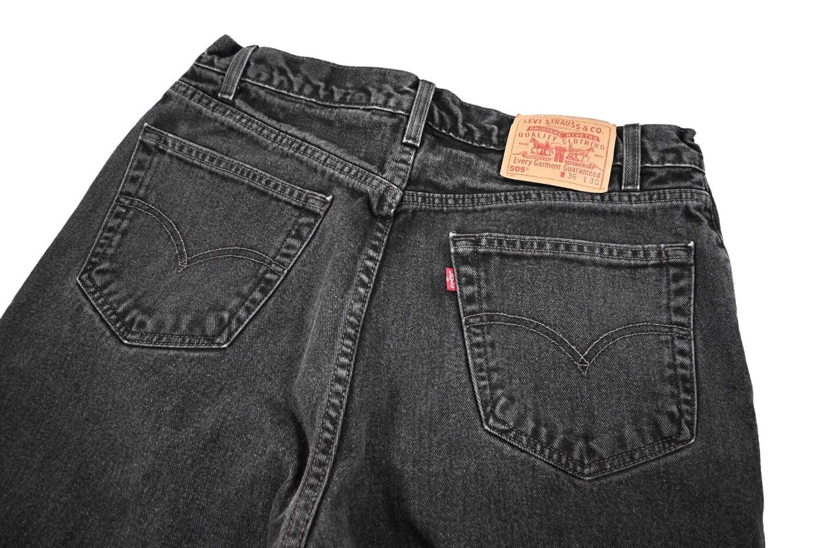画像4: 01' Used Levi's 505 Denim Pants Black リーバイス (4)