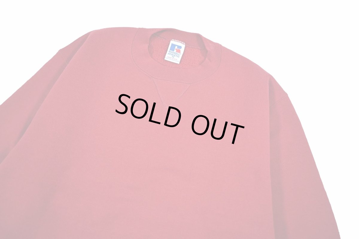 画像2: Used Russell Athletic Blank Sweat Shirt Burgundy made in USA (2)