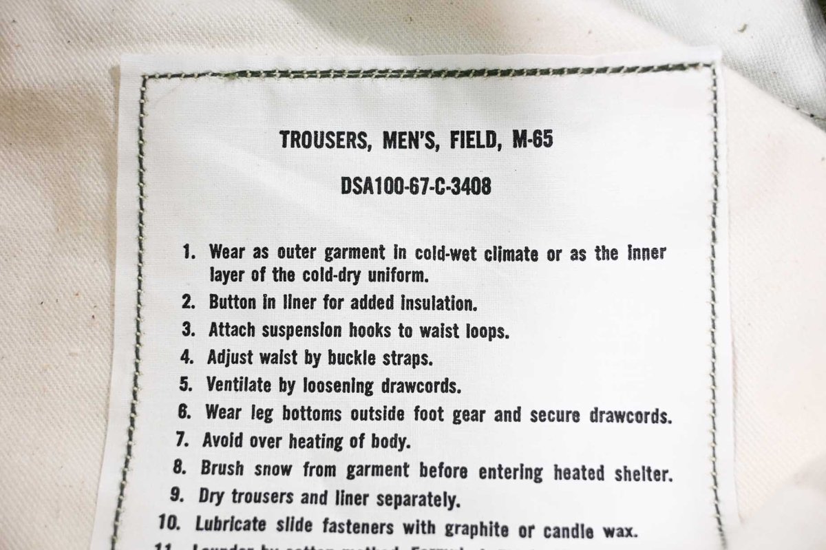 画像8: 60s Deadstock Us Army M-65 Field Pants Olive Aluminum Zipper (8)