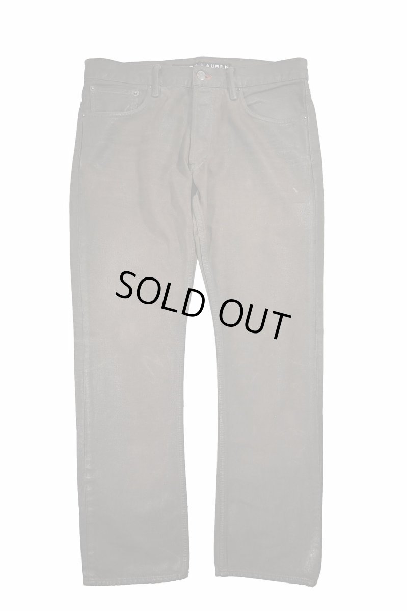 画像1: Used Ralph Lauren Black Label Coating Denim Pants Brown ラルフローレン (1)