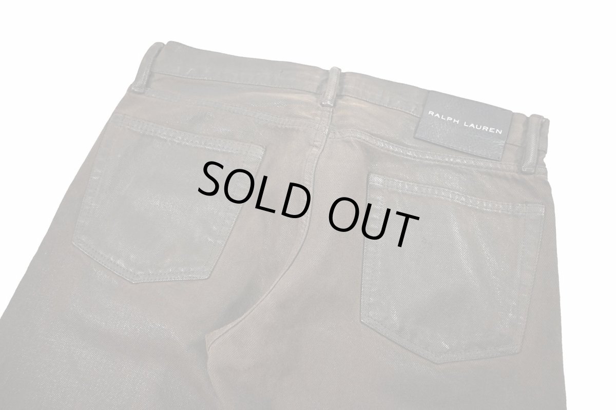 画像4: Used Ralph Lauren Black Label Coating Denim Pants Brown ラルフローレン (4)