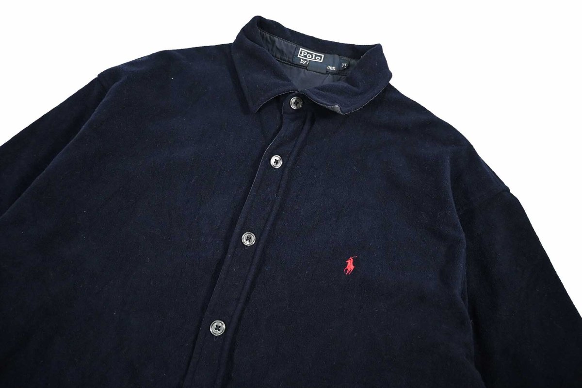 画像2: Used Polo Ralph Lauren Fleece Shirt Navy (2)