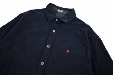 画像2: Used Polo Ralph Lauren Fleece Shirt Navy (2)
