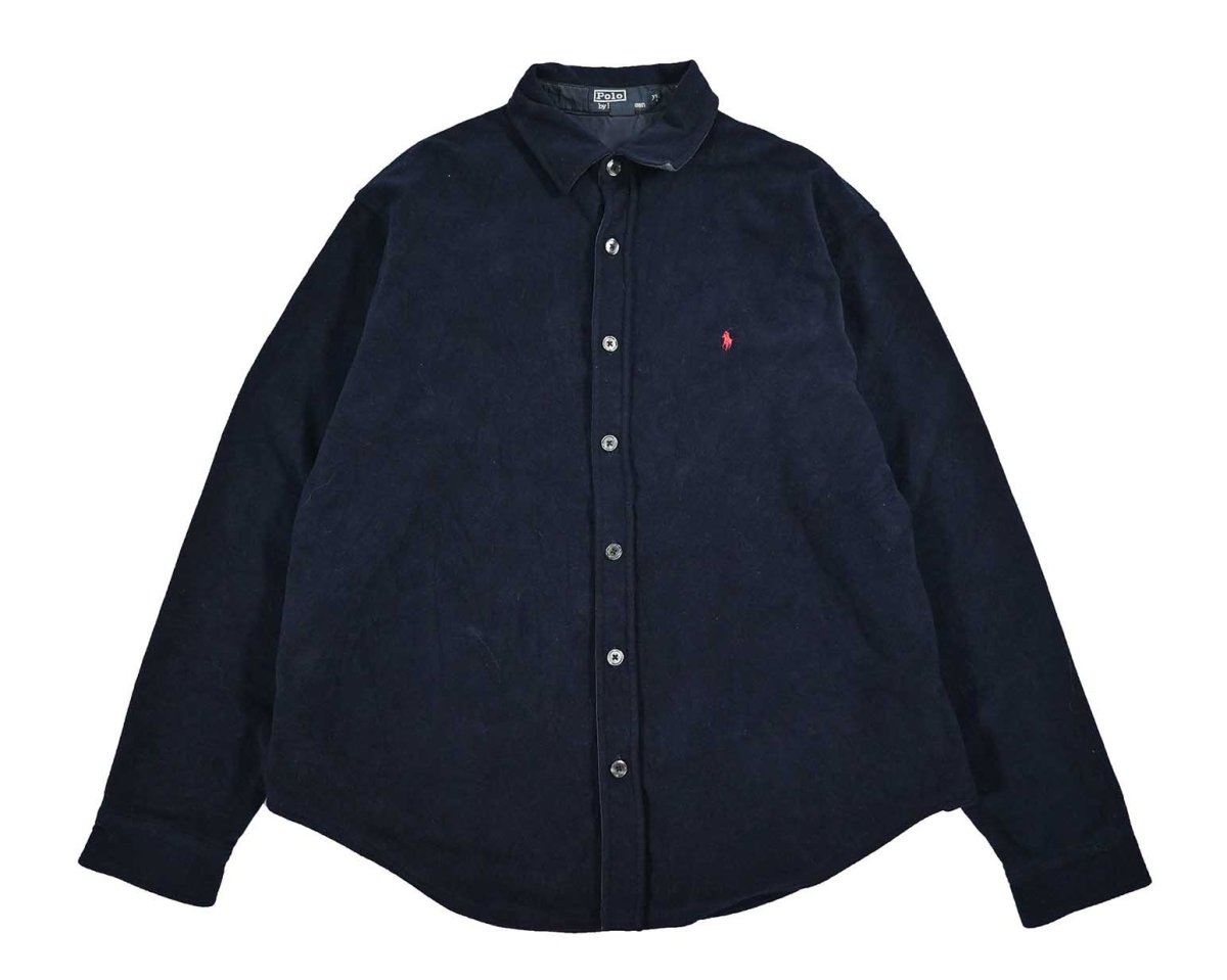 画像1: Used Polo Ralph Lauren Fleece Shirt Navy (1)