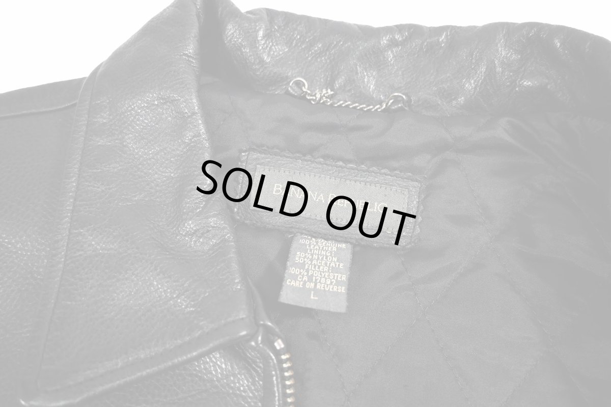 画像6: Used Banana Republic Leather Jacket Black (6)