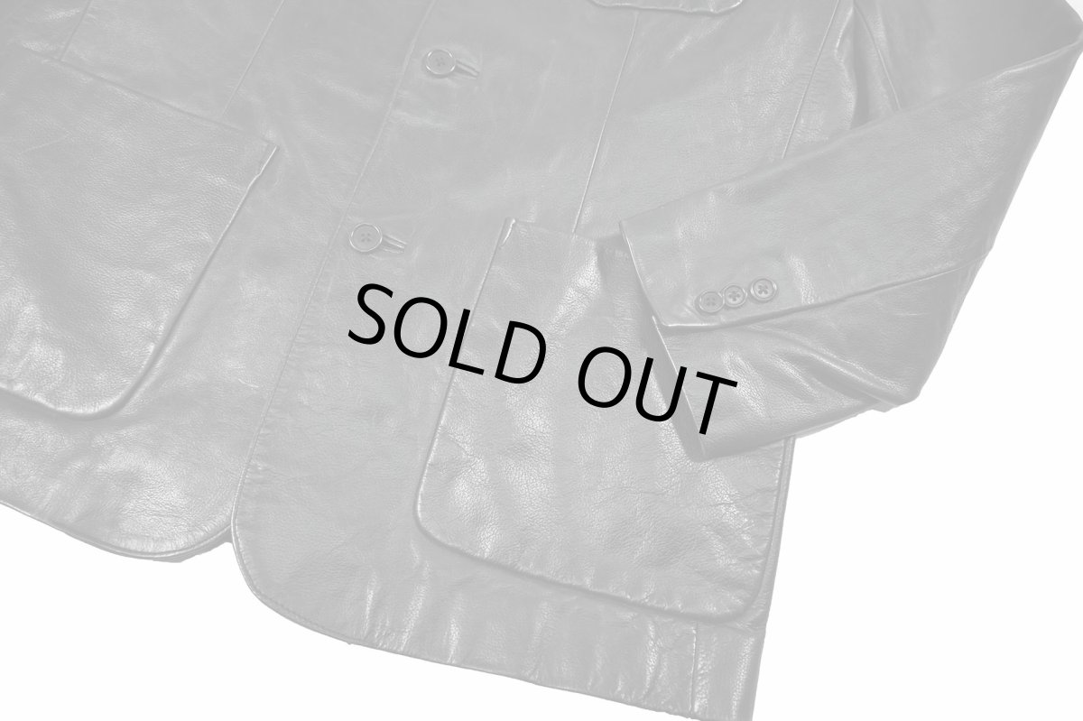 画像4: Used Gap Leather Tailored Jacket Black (4)