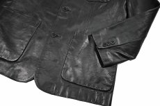 画像4: Used Gap Leather Tailored Jacket Black (4)