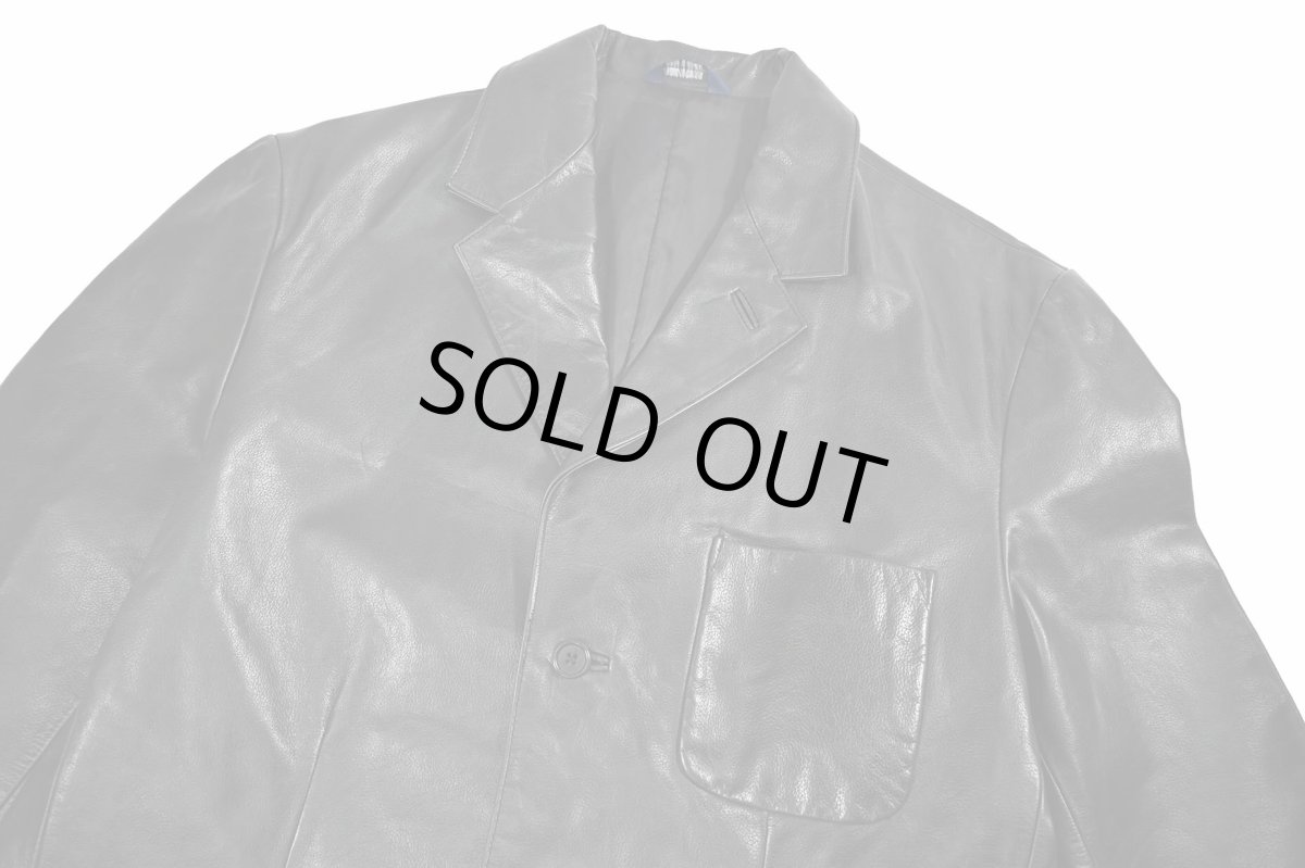 画像3: Used Gap Leather Tailored Jacket Black (3)