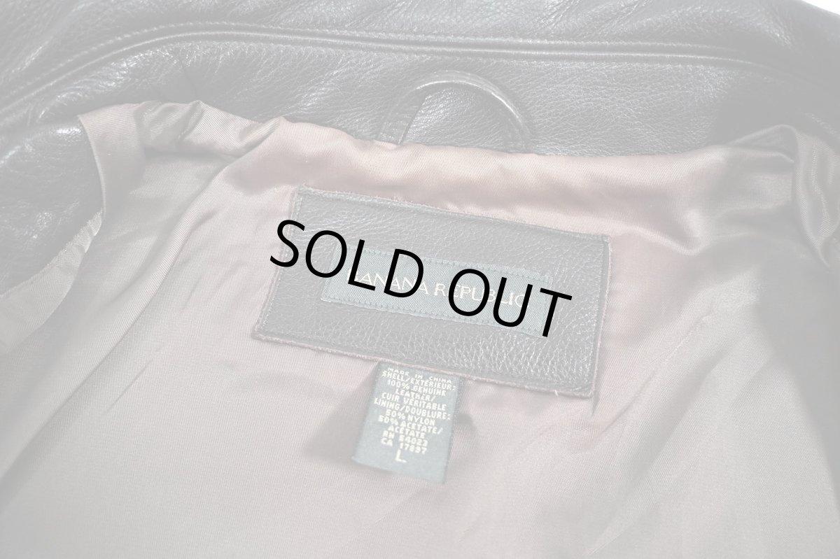 画像7: Used Banana Republic Leather Jacket Brown (7)