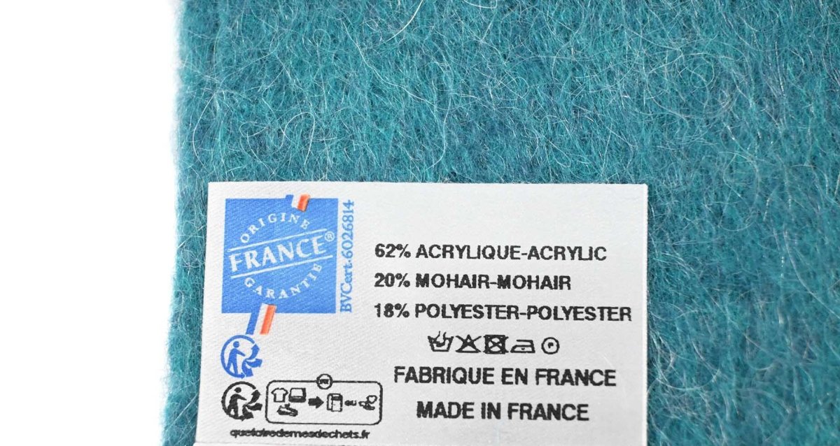 画像2: Pierre Quioc Mohair Scarf Tahiti(Turquoise) made in France (2)