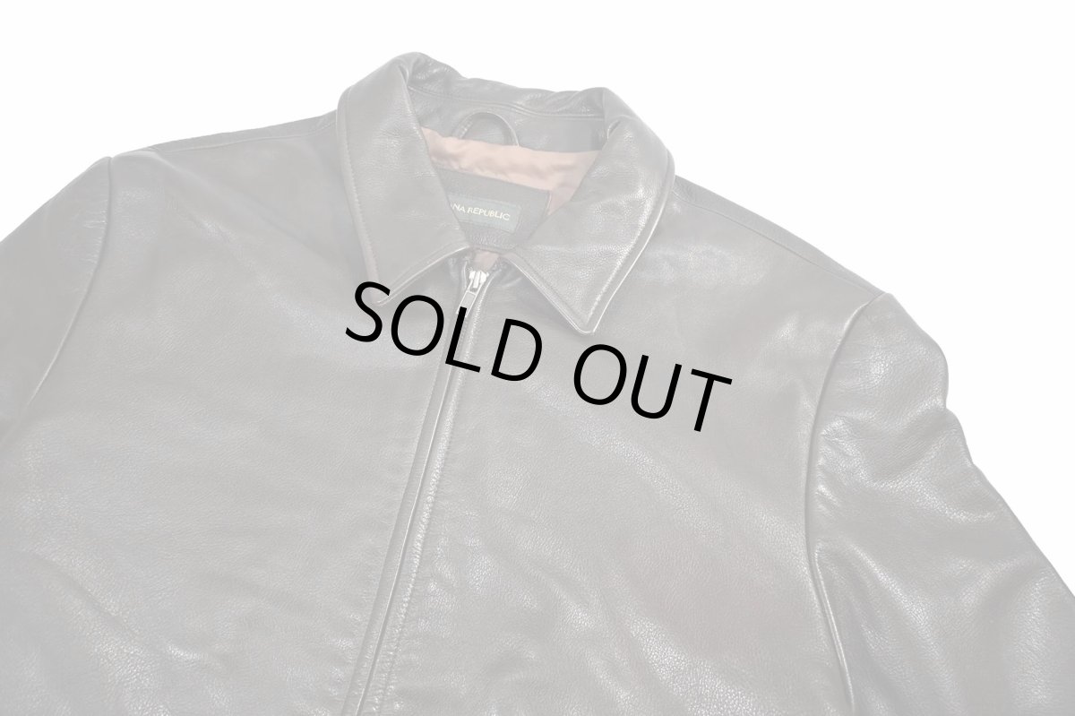 画像3: Used Banana Republic Leather Jacket Brown (3)
