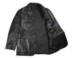 画像5: Used Gap Leather Tailored Jacket Black (5)