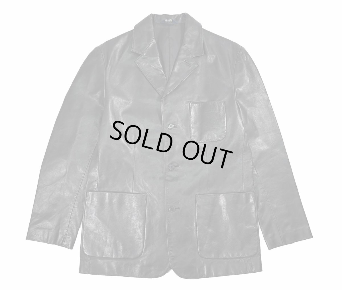 画像1: Used Gap Leather Tailored Jacket Black (1)