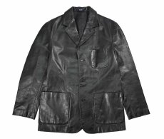 画像1: Used Gap Leather Tailored Jacket Black (1)