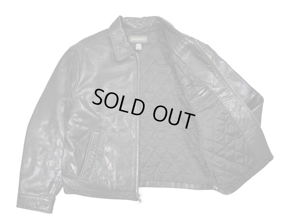 画像5: Used Banana Republic Leather Jacket Black (5)